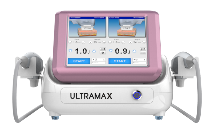 ultramax machine like 7d hifu machine has two hifu handles and seven cartridges