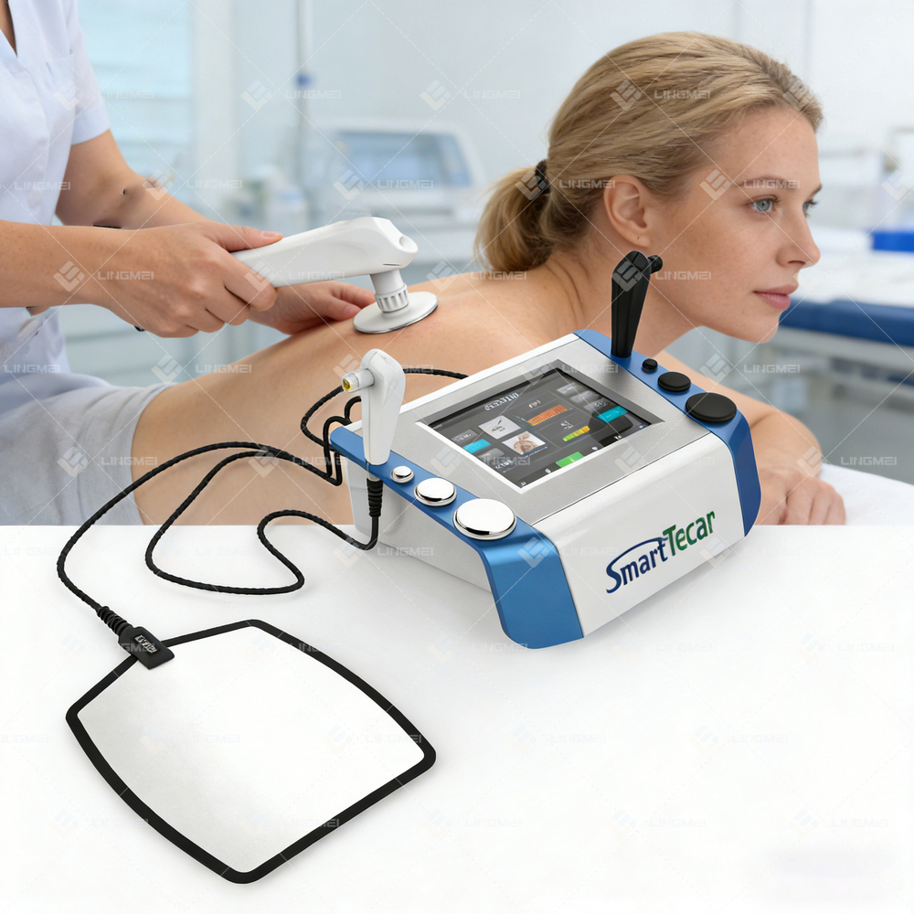 Smart Tecar 4 a women do the back pain treatment for smart tecar