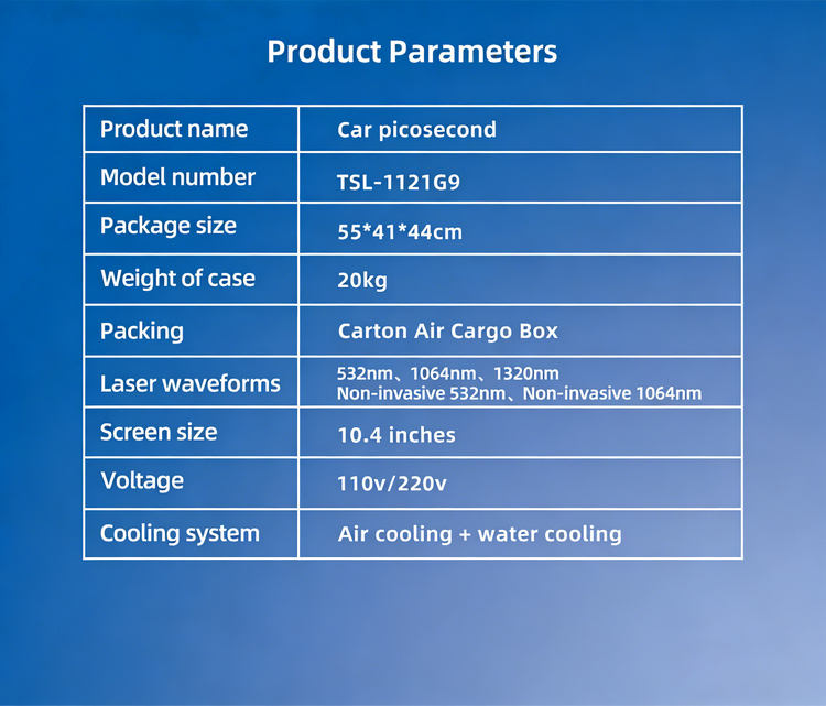 Professional Portable Pico Laser Tattoo Removal Machine 19 TSL 1121G9 picosecond laser 11