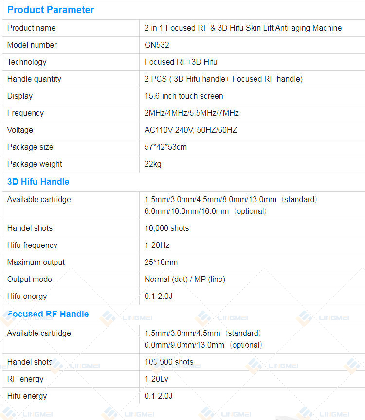 FU4.5E focused rf hifu 3d machine 10