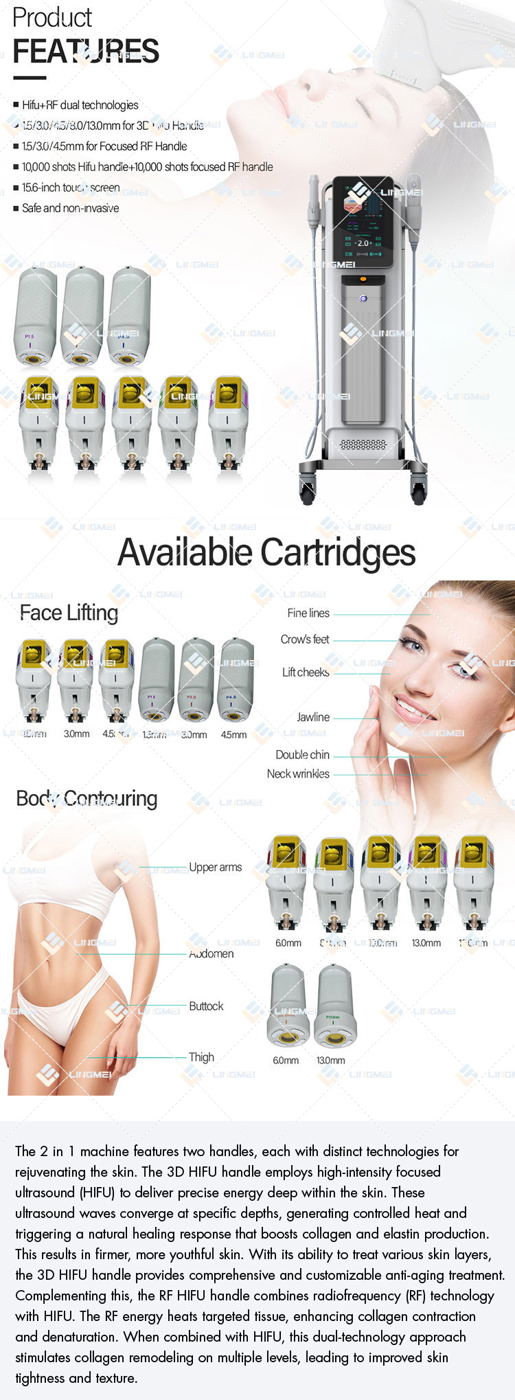 FU4.5E focused rf hifu 3d machine 11