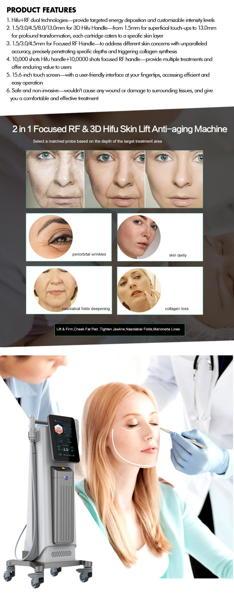 FU4.5E focused rf hifu 3d machine 9