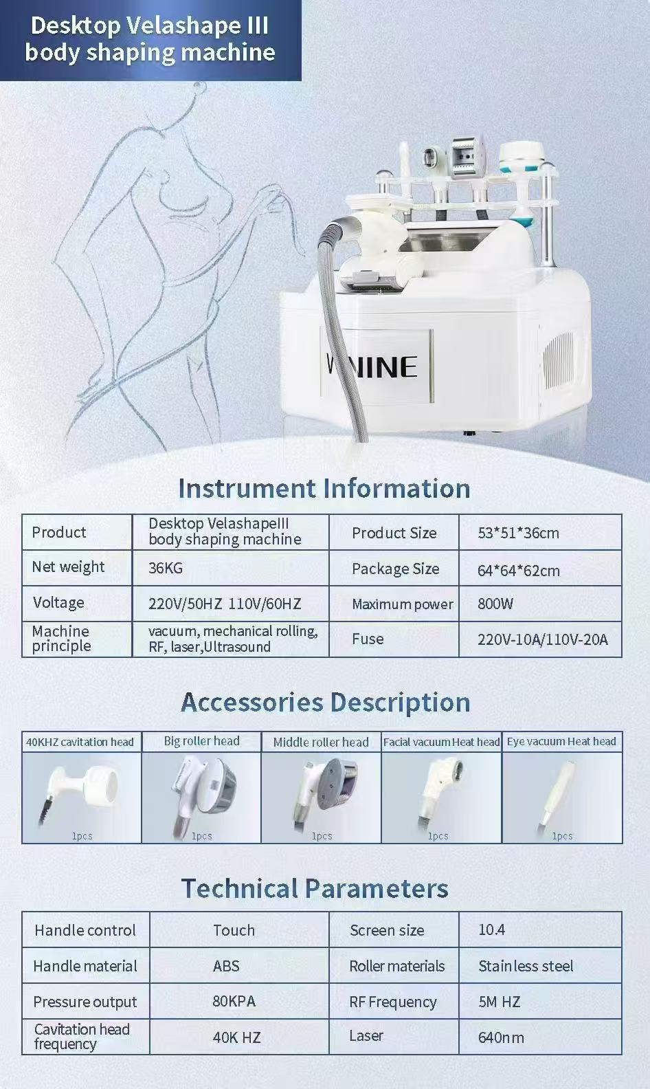 rollsculpt velashape v9 technical parameter