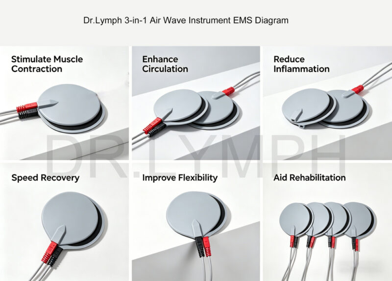 the ems pads with 3 in 1 pressotherapy machine